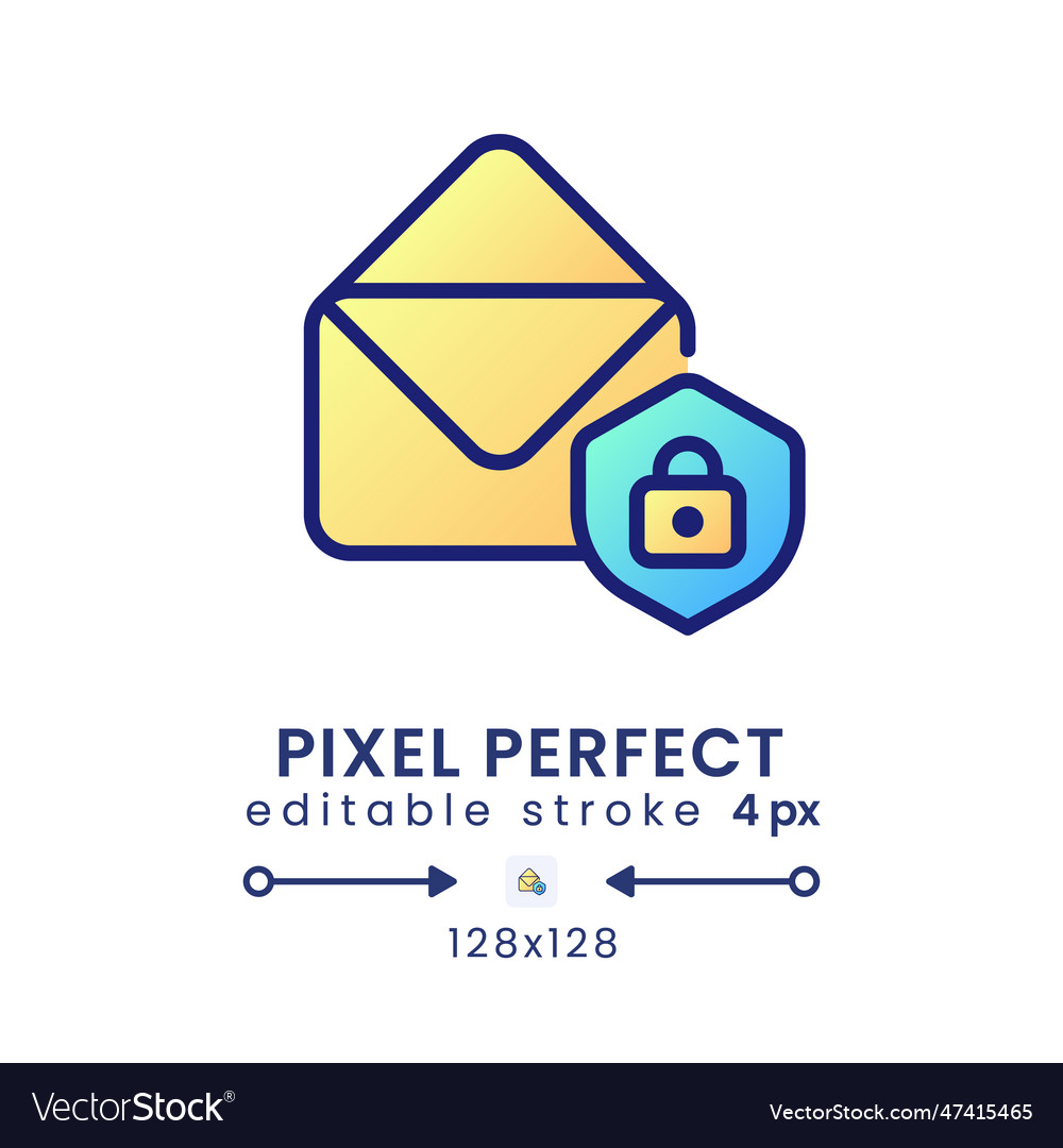 Email security gradient fill desktop icon vector image Email security gradient fill desktop icon