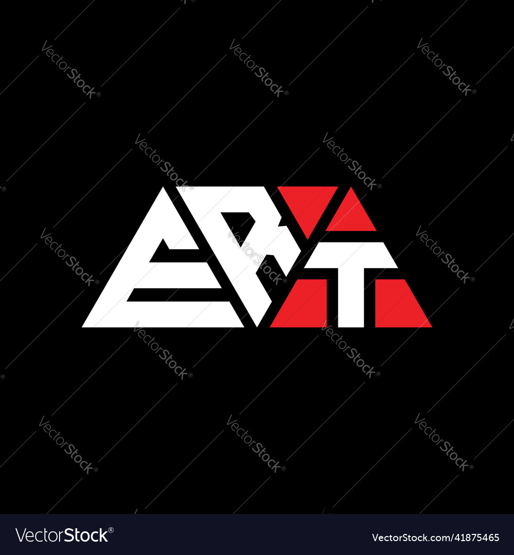 Ert triangle letter logo design with triangle Vector Image