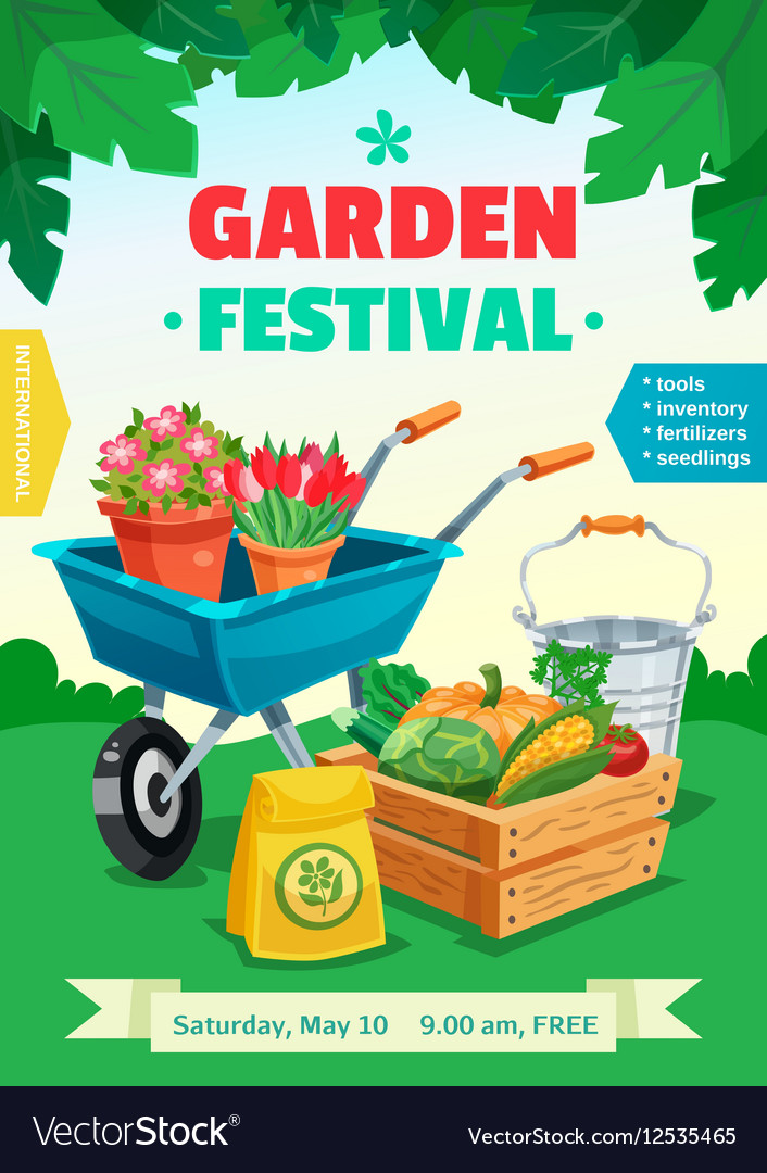 Garden festival poster Royalty Free Vector Image