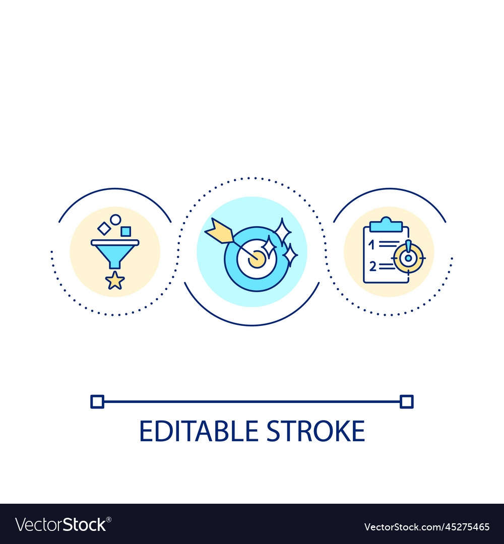 Goal setting loop concept icon vector image Goal setting loop concept icon