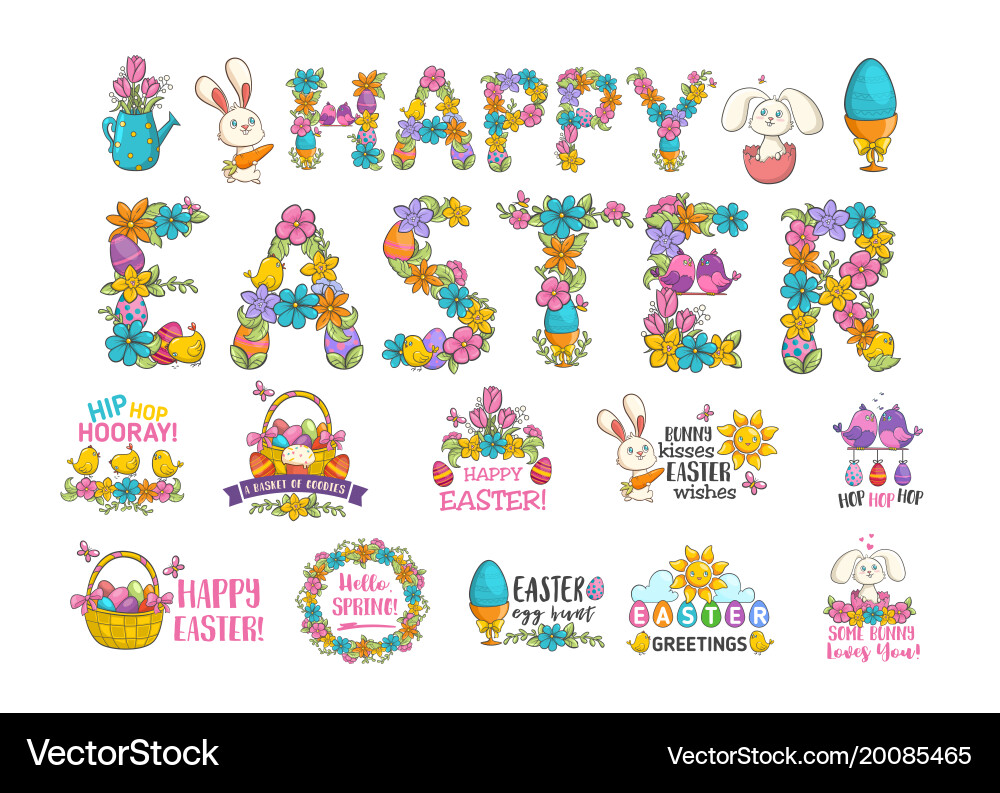 Happy easter poster Royalty Free Vector Image - VectorStock