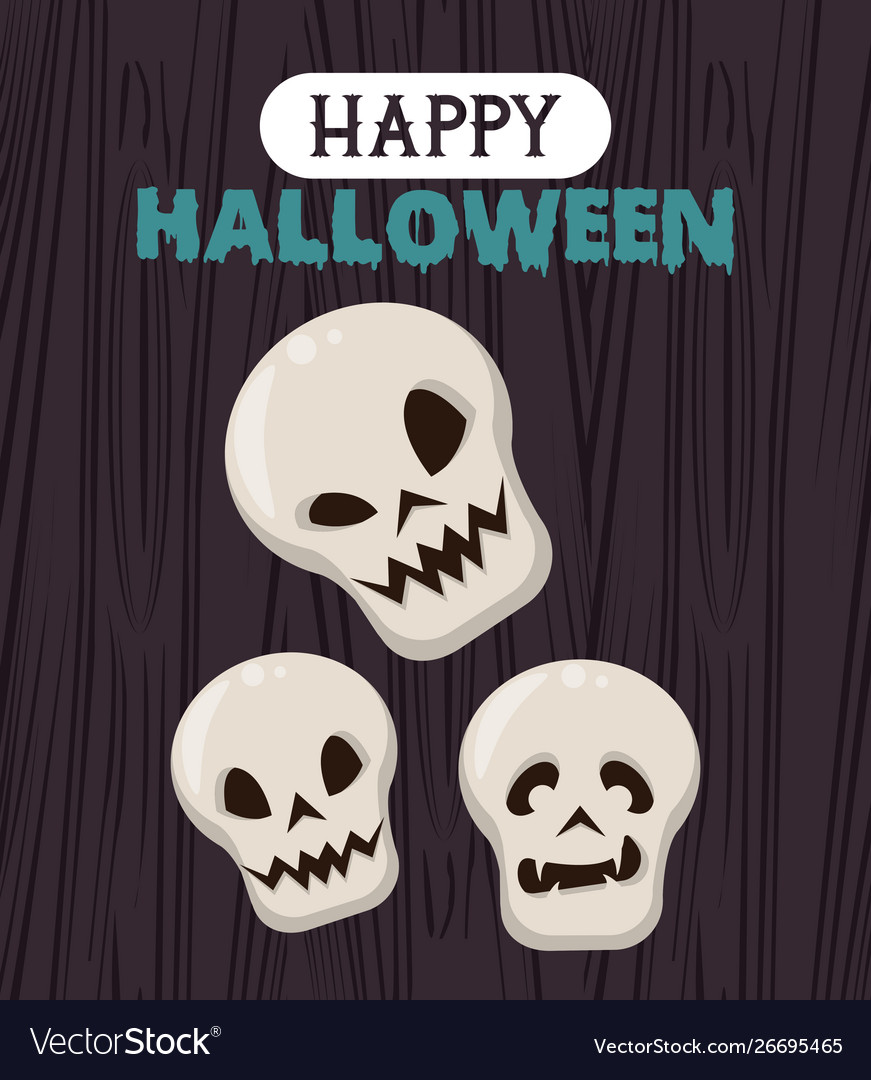 Happy halloween season card with cartoons