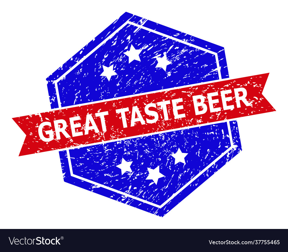 Hexagon bicolor great taste beer watermark