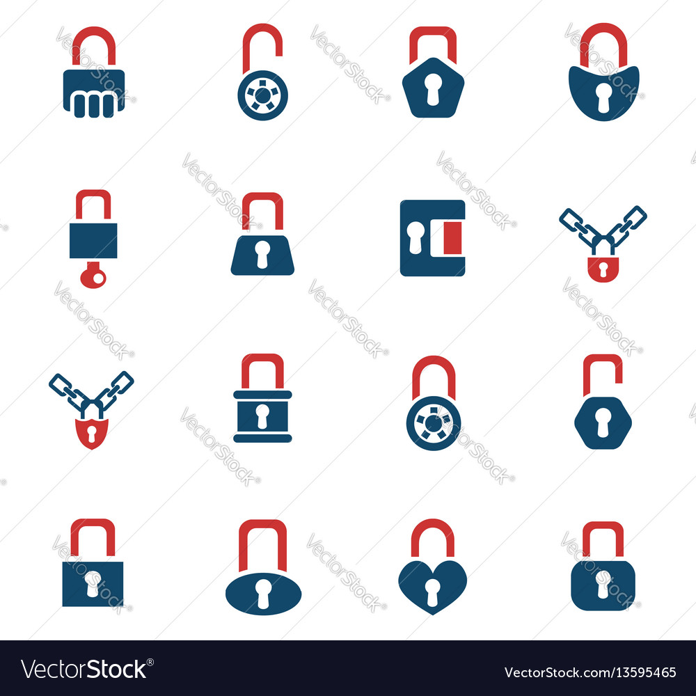 Lock icons set vector image Lock icons set