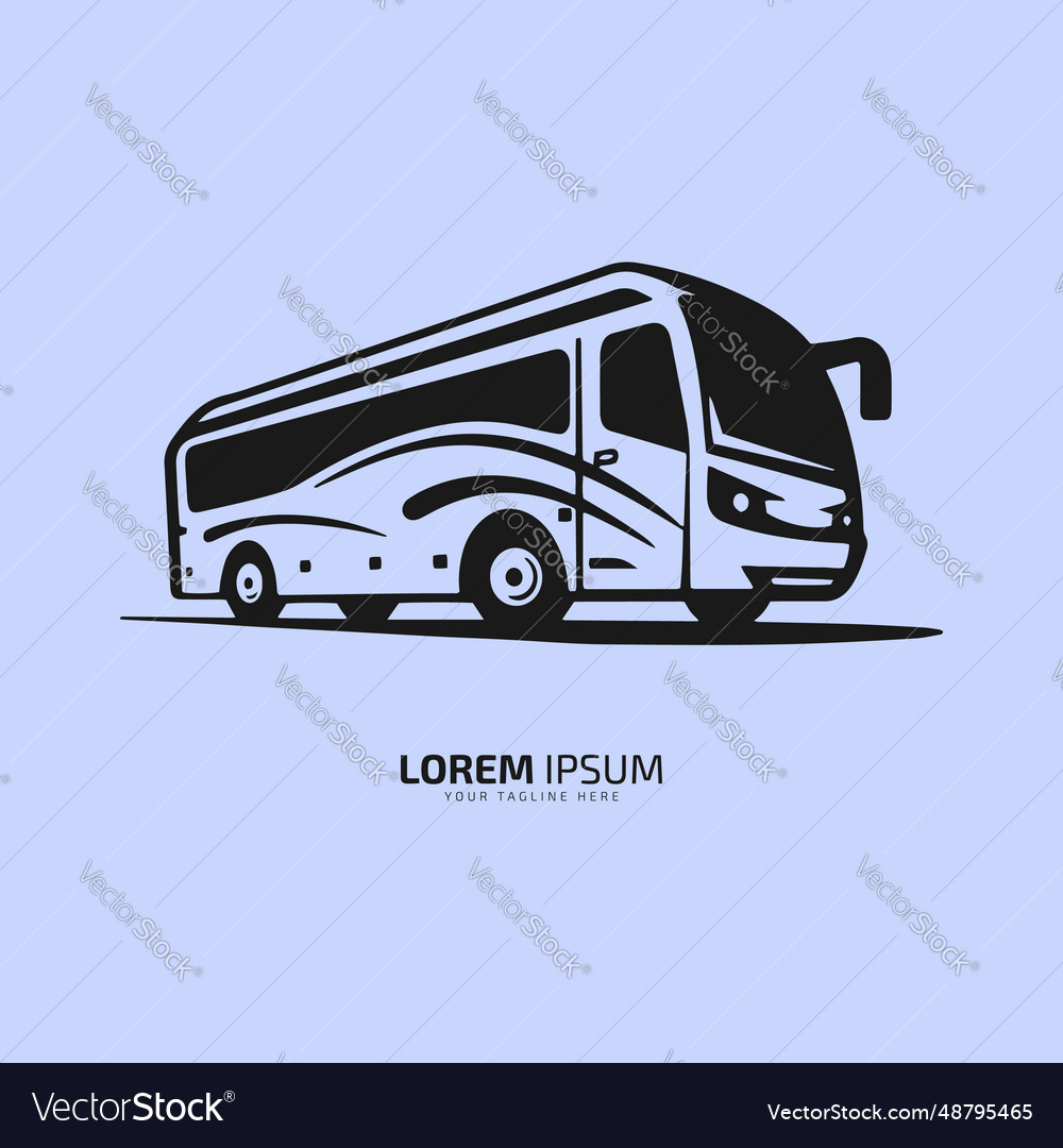 Minimal and abstract logo of bus school icon