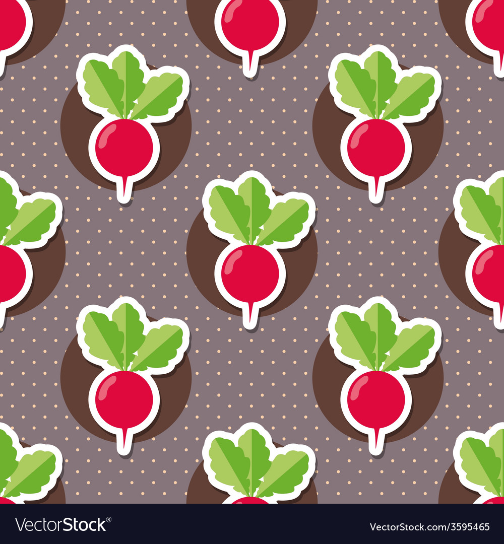 Radish pattern seamless texture with ripe radishes