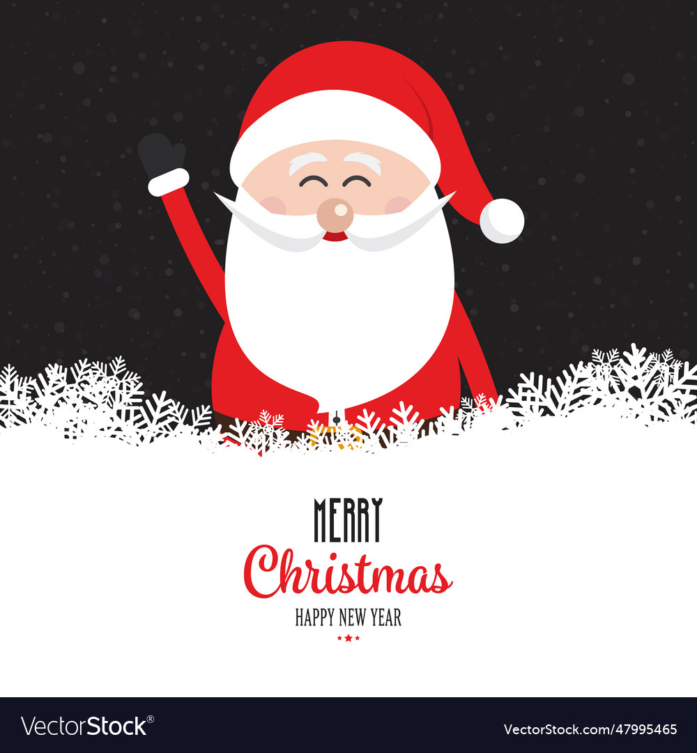 Santa claus wave happy snowy night background