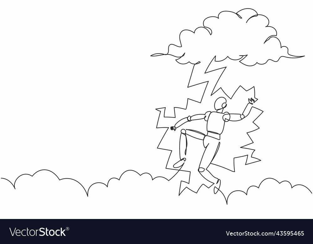 Single continuous line drawing robot struck