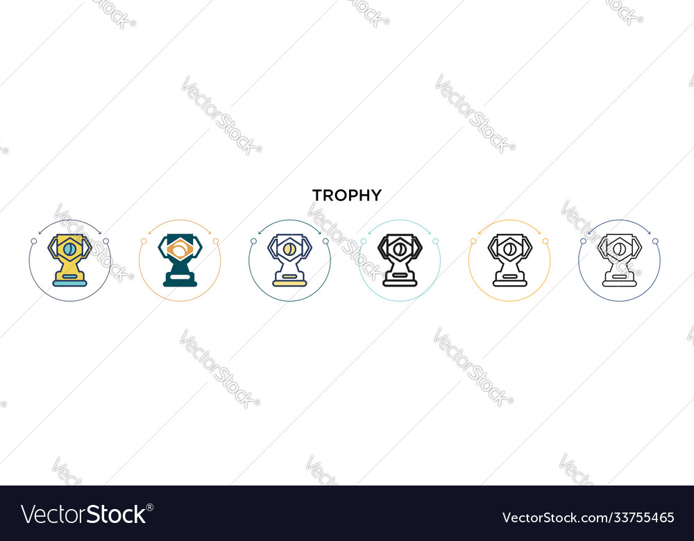 Trophy icon in filled thin line outline