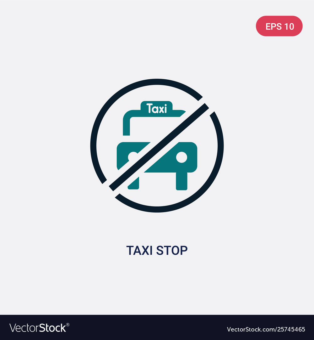Two color taxi stop icon from maps and flags vector image Two color taxi stop icon from maps and flags