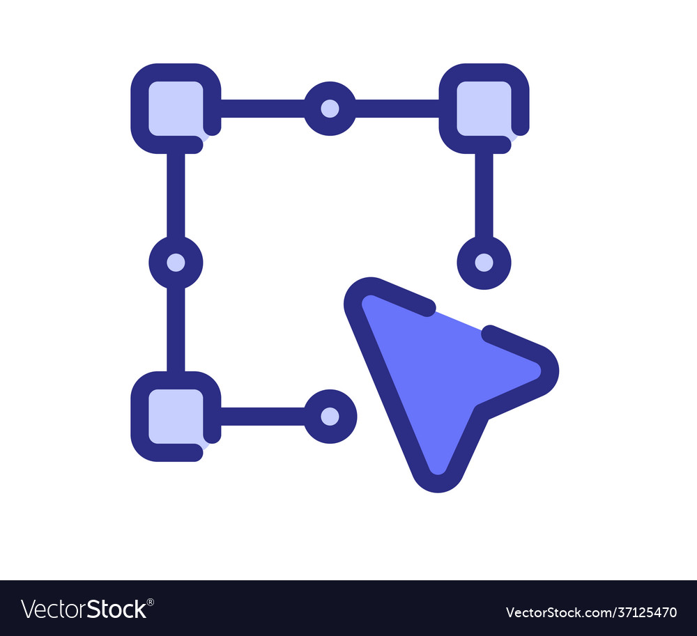 Anchor pointer single isolated icon with dashed vector image Anchor pointer single isolated icon with dashed