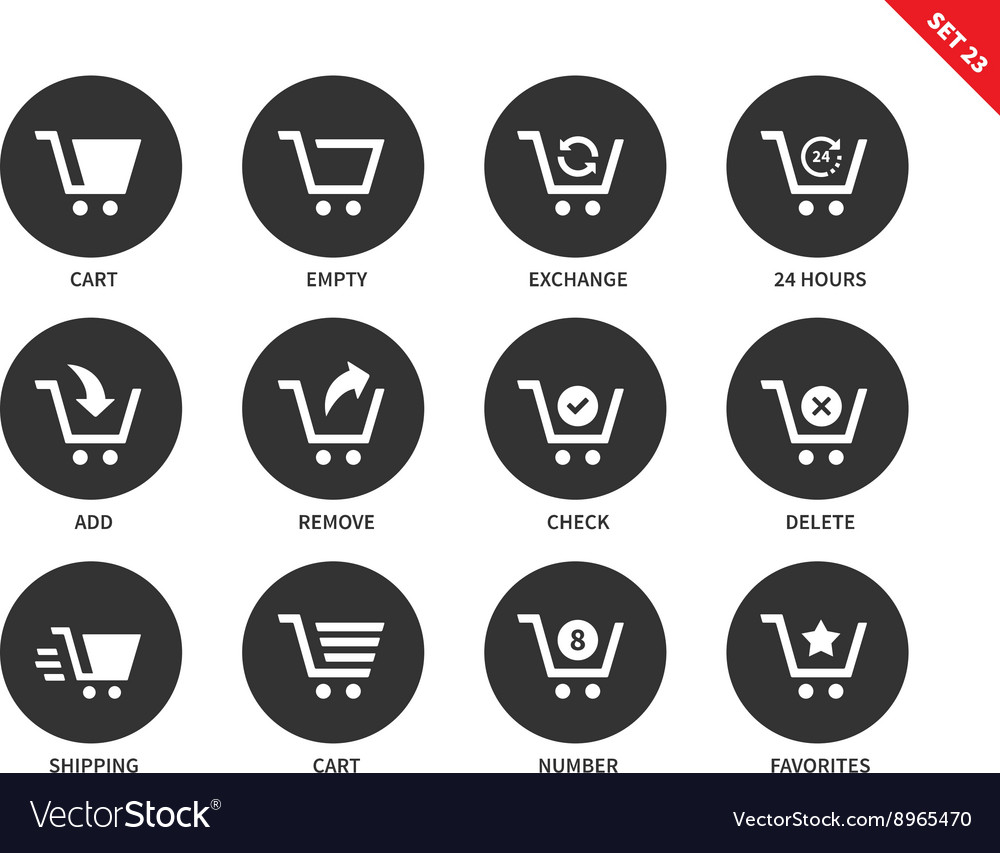 Cart icons on white background