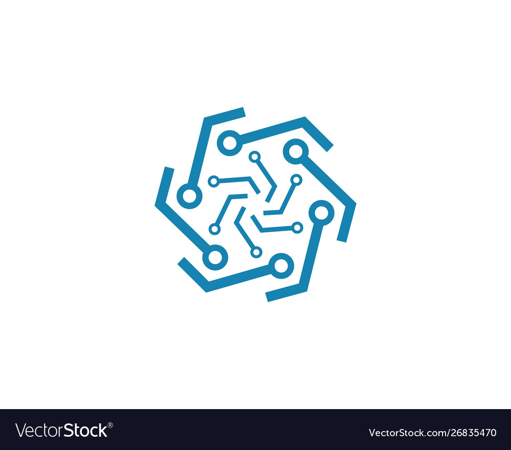 Circuit technology logo Royalty Free Vector Image