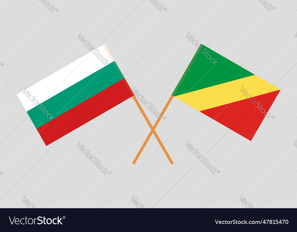 Crossed flags of bulgaria and republic Royalty Free Vector