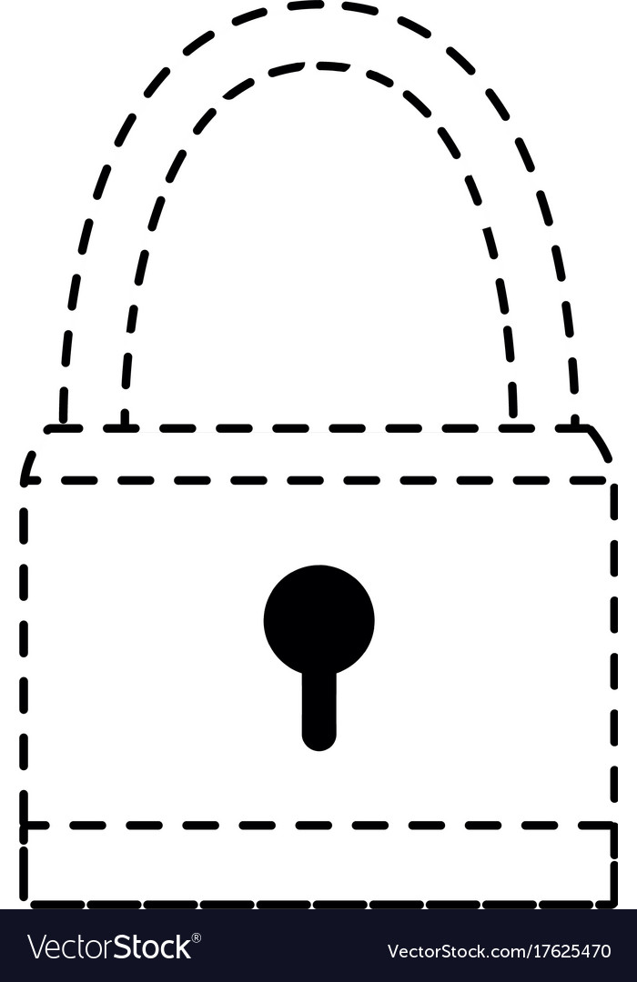 Dotted shape padlock object security symbol design