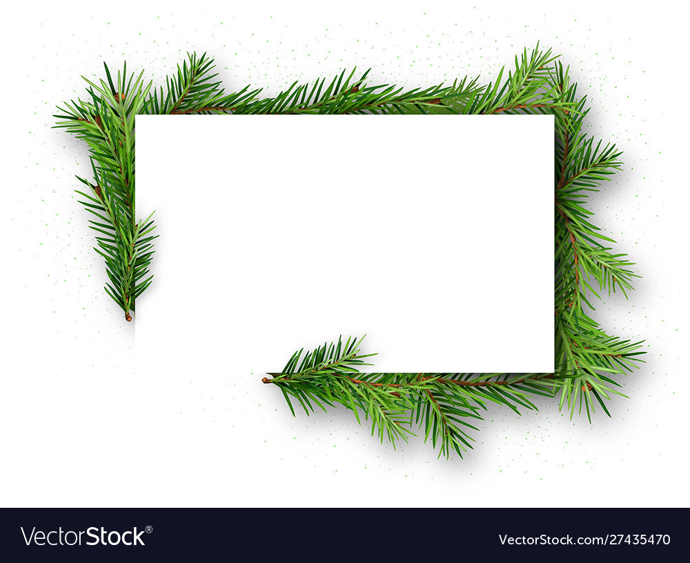 Frame with coniferous twigs