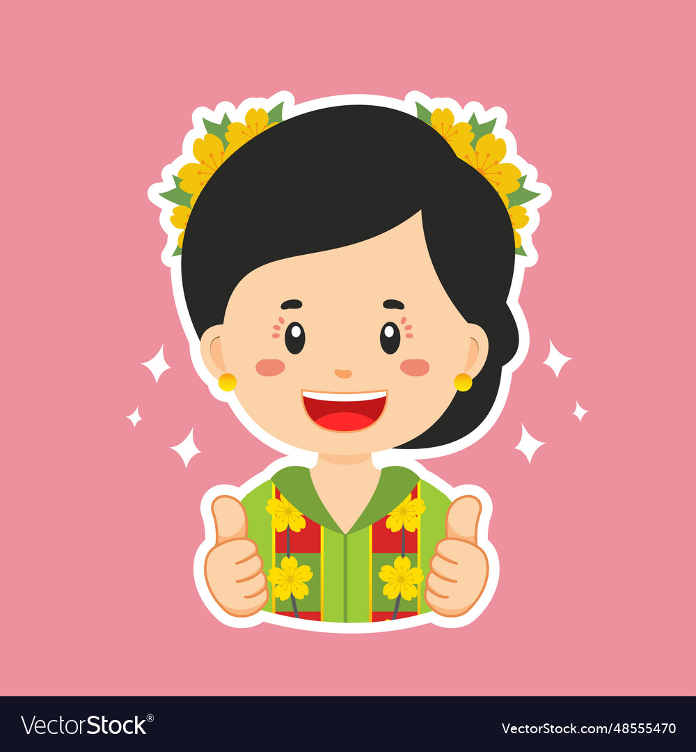 Happy west sulawesi character sticker