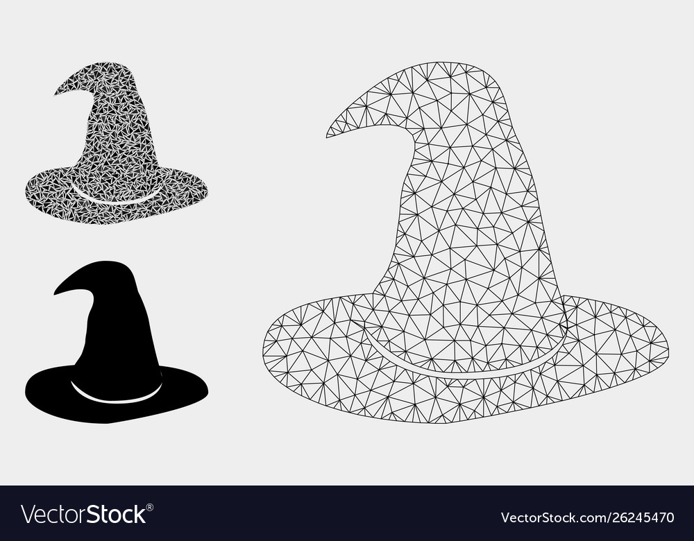 Hat mesh wire frame model and triangle vector image Hat mesh wire frame model and triangle
