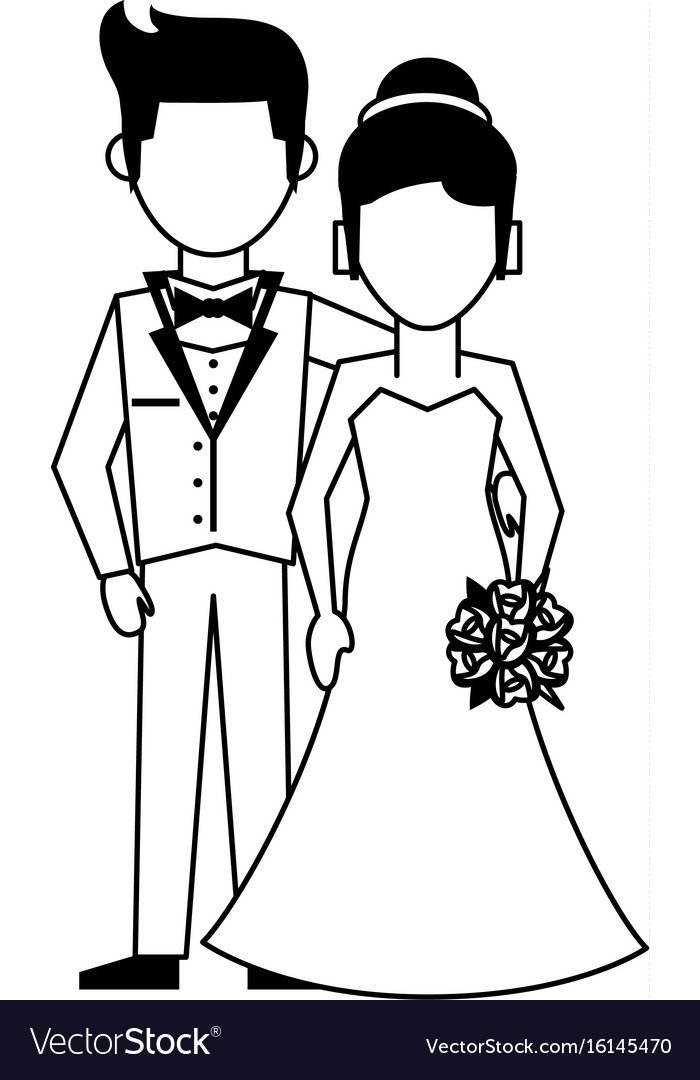 Husband and wife avatars wedding icon image Vector Image