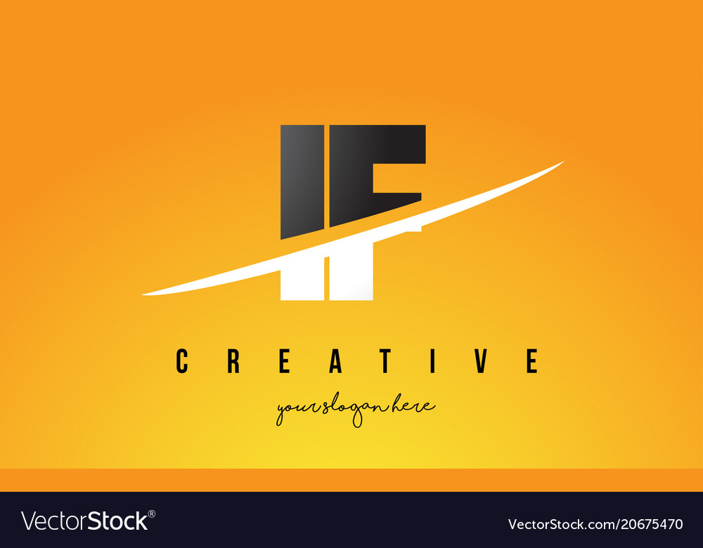 If i f letter modern logo design with yellow