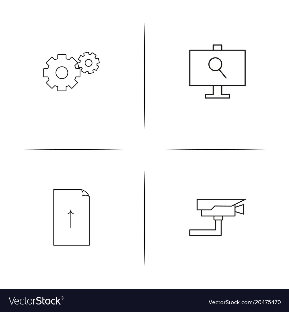 Internet technologies simple linear icons set