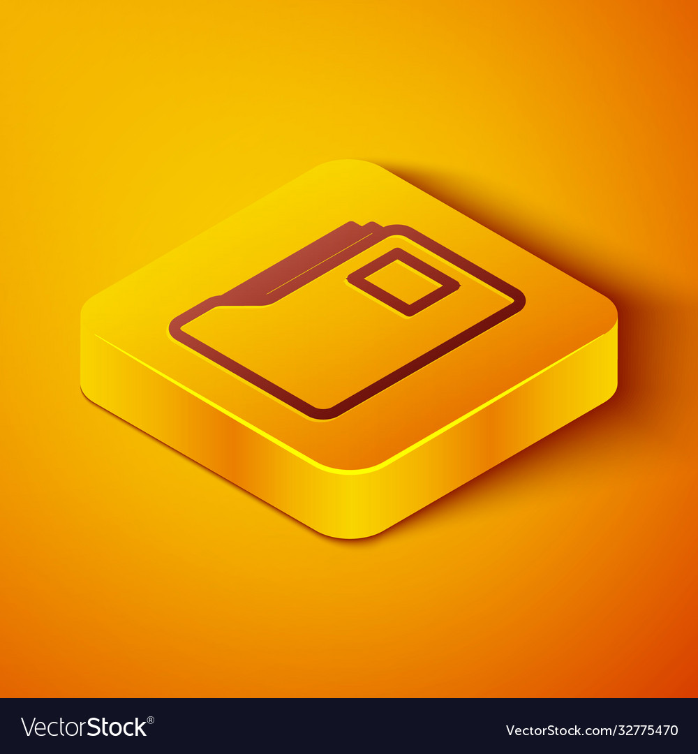 Isometric line document folder icon isolated vector image Isometric line document folder icon isolated