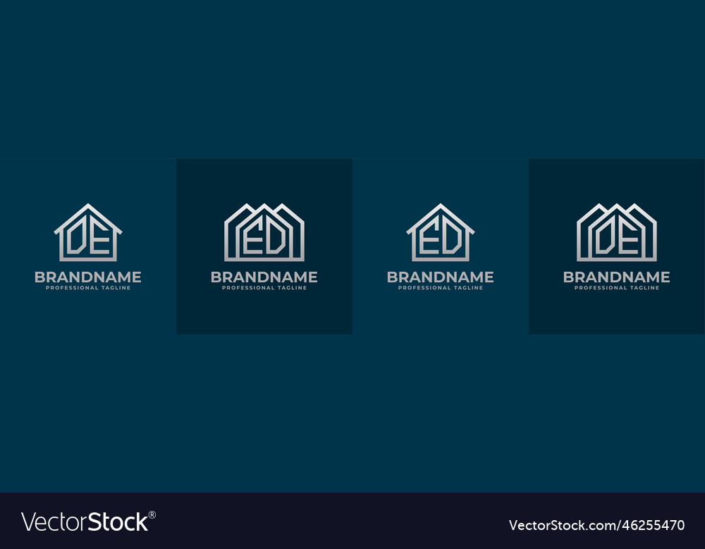 Letter de and ed home logo set suitable for any vector image Letter de and ed home logo set suitable for any
