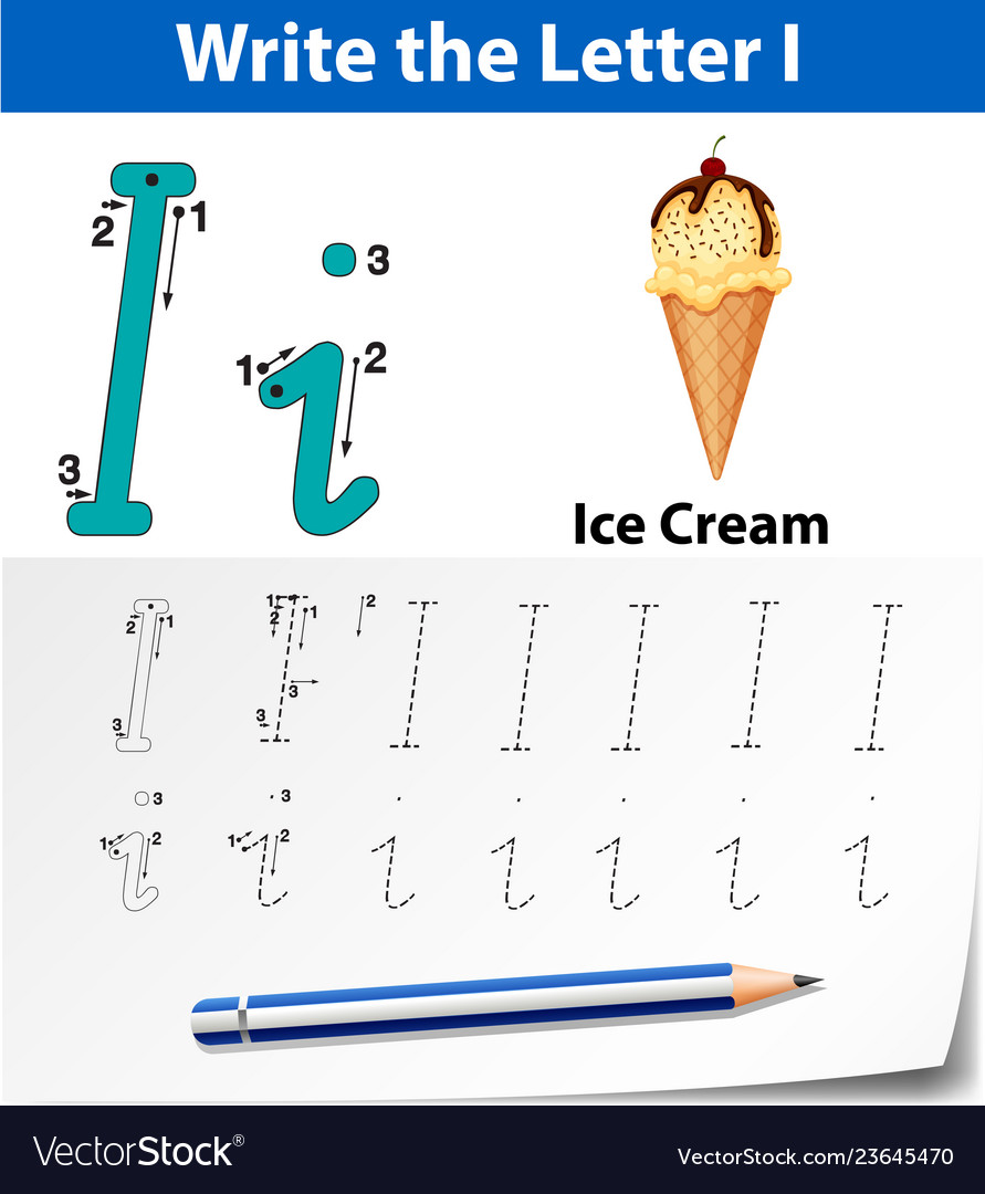 Letter I Tracing Alphabet Arbeitsblätter