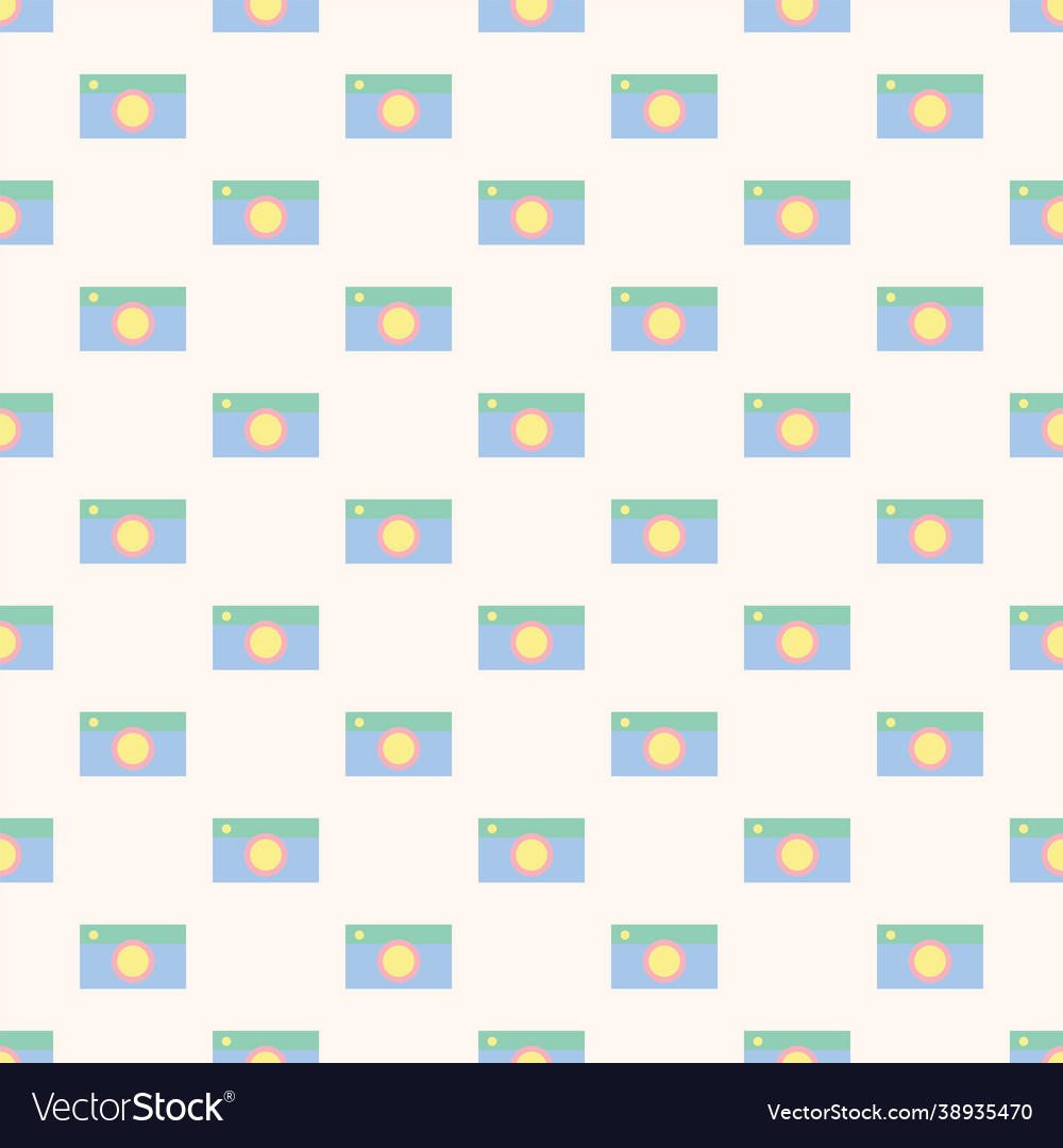 Pastel camera pattern background vector image Pastel camera pattern background