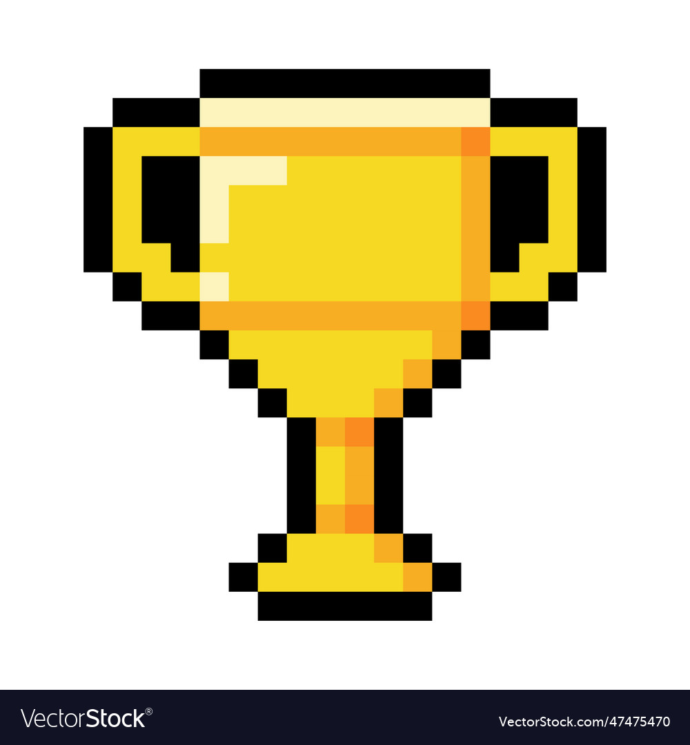 Pixel 8-bit goblet object as video game style