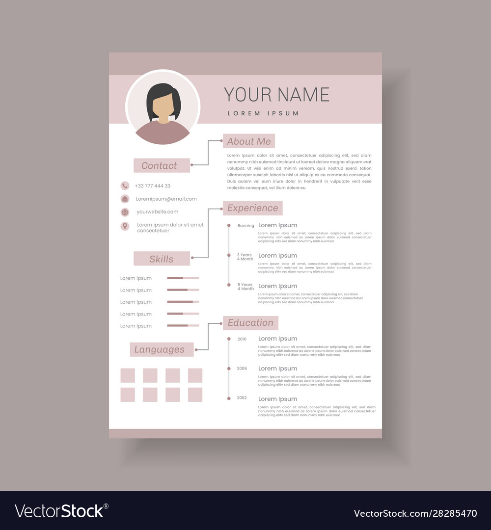 Professional resume template design and letterhead