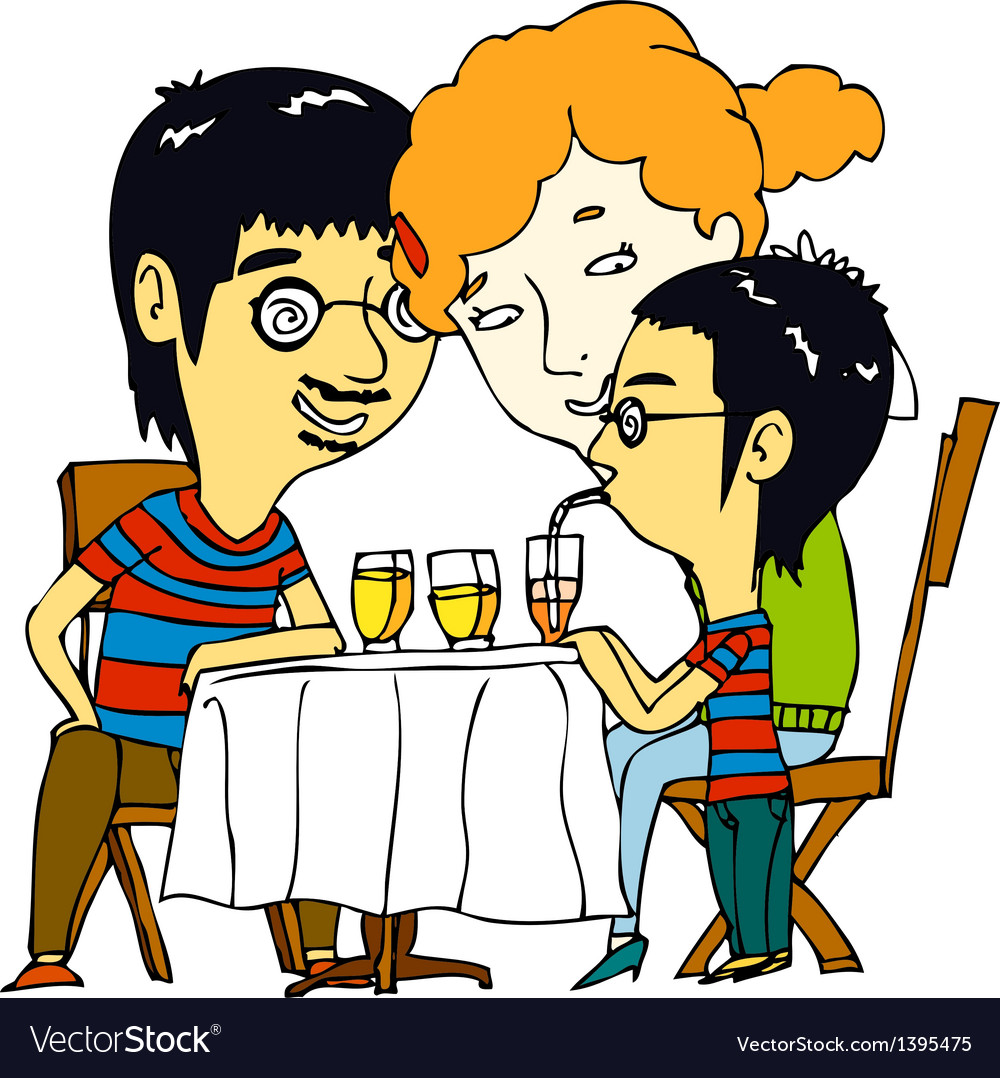 A family are having dinner