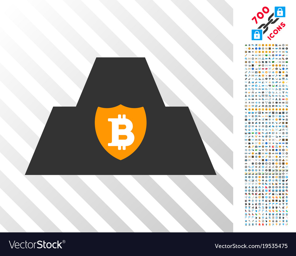 Bitcoin citadel flat icon with bonus