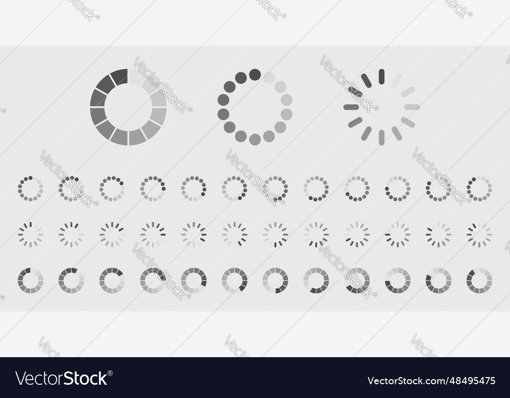 Circular Loading-Puffering-Symbole Set vector image Circular Loading-Puffering-Symbole Set
