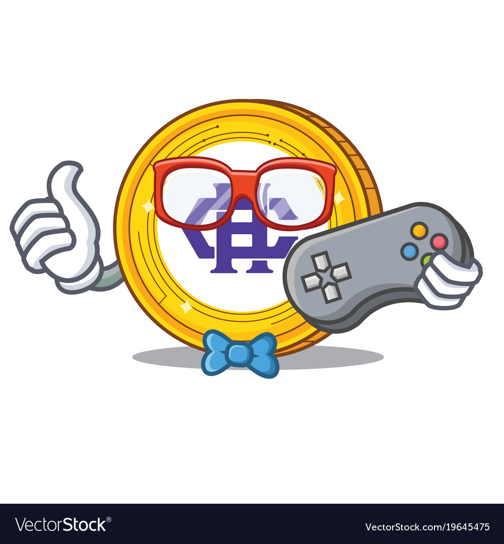 Gamer hshare coin mascot cartoon