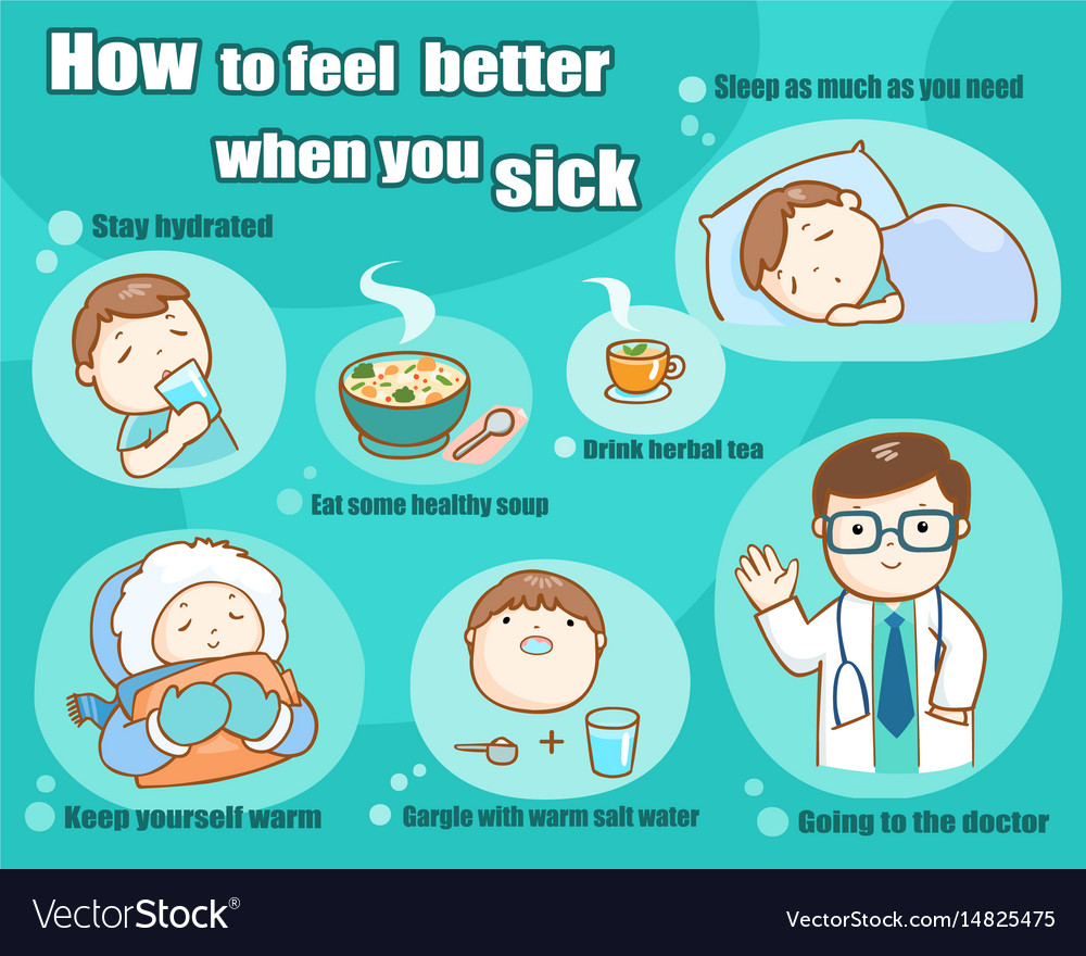 How to feel better when you sick Royalty Free Vector Image