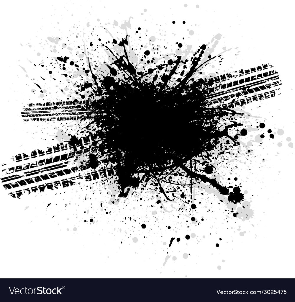 Ink blots tire track Royalty Free Vector Image