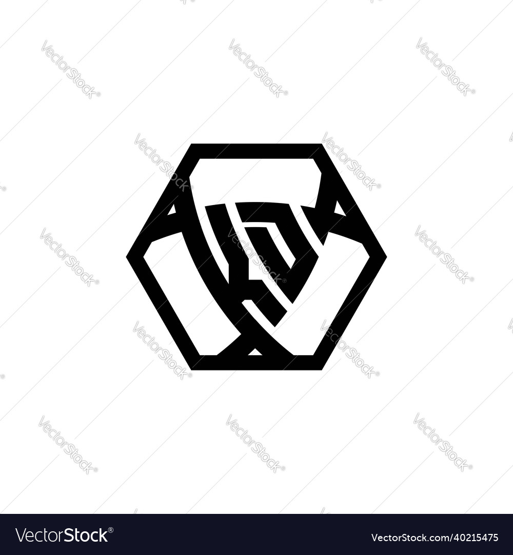 Kd logo monogram triangle shield hexagonal style