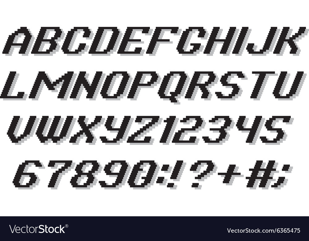Pixel Font Alphabet & Numbers - Retro Style