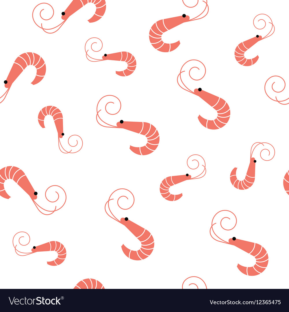 Shrimp Seamless Pattern Royalty Free Vector Image