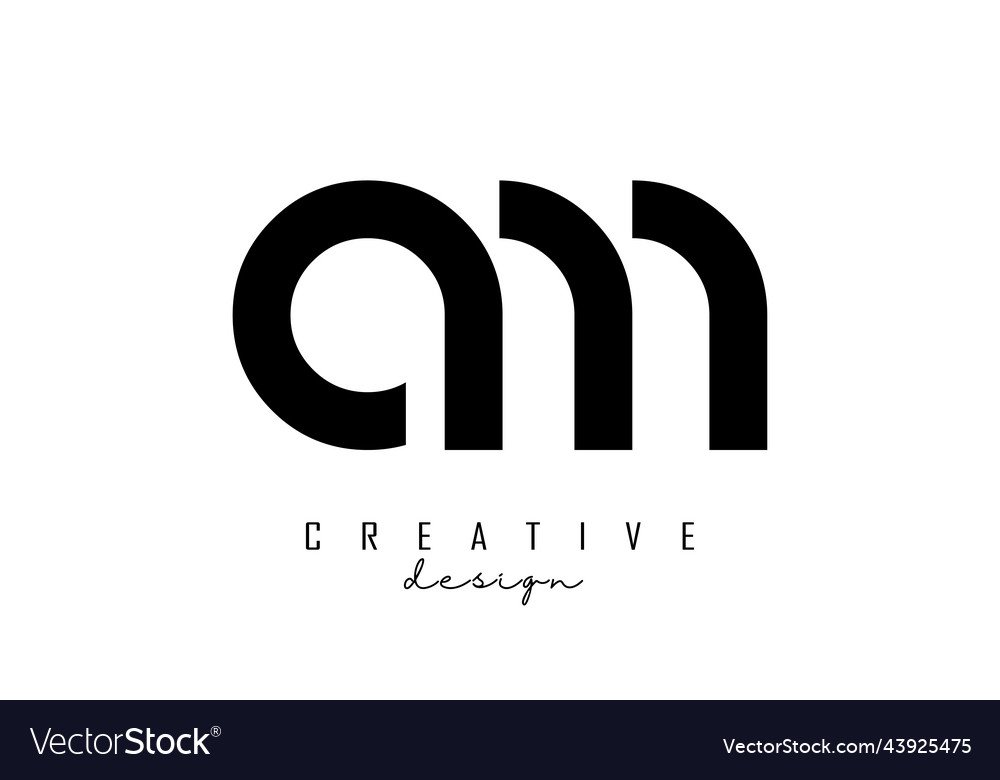 Small letters am a m logo with minimalist Vector Image