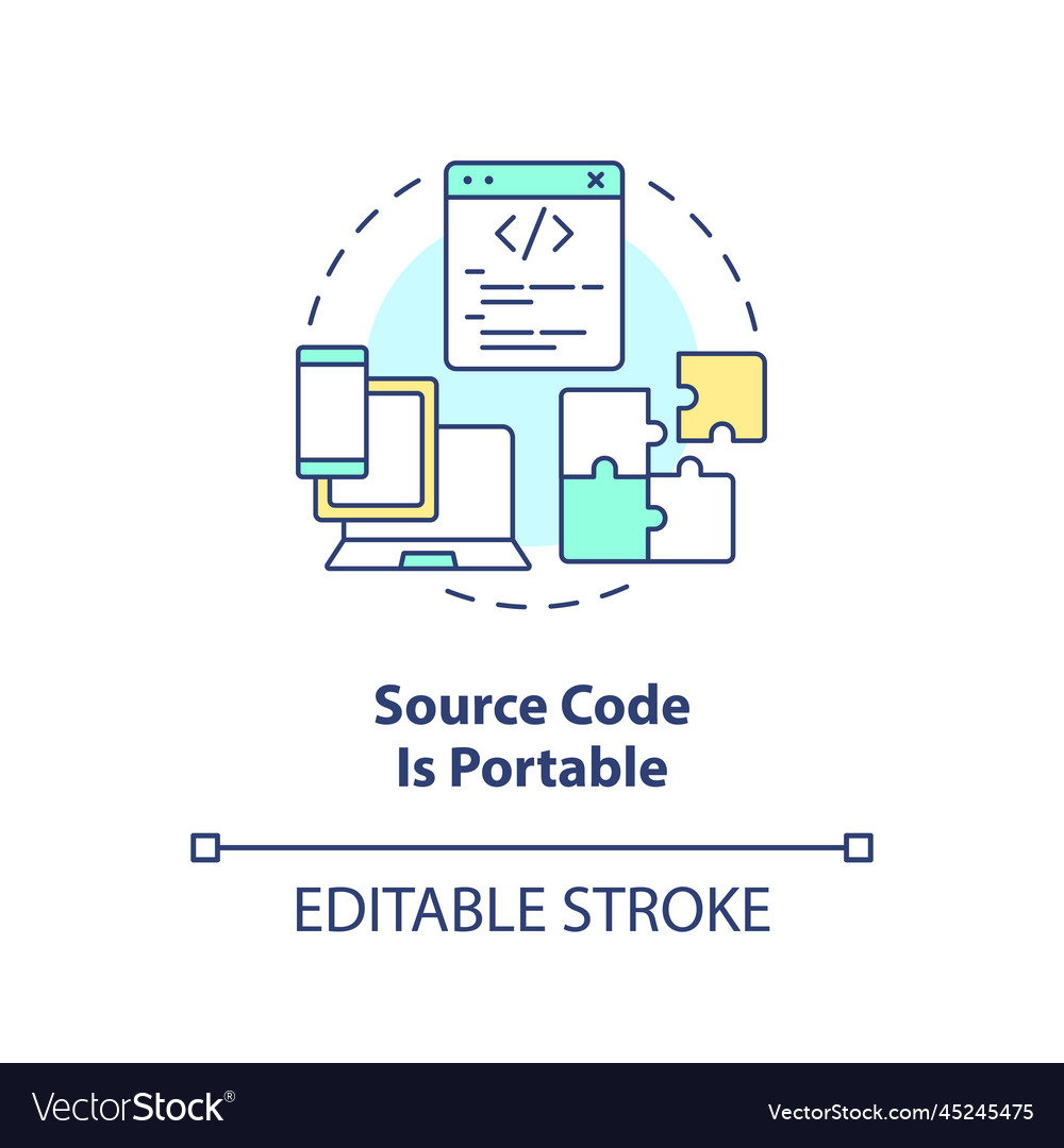 Source code portability concept icon vector image Source code portability concept icon