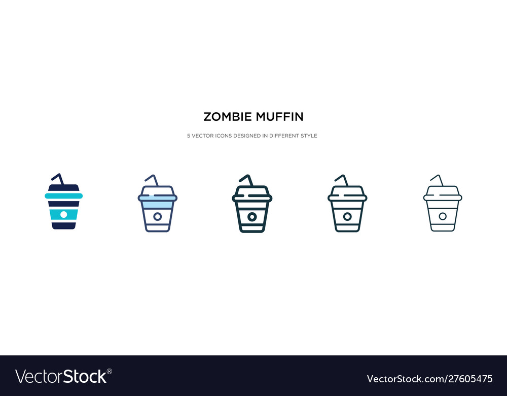Zombie muffin icon in different style two