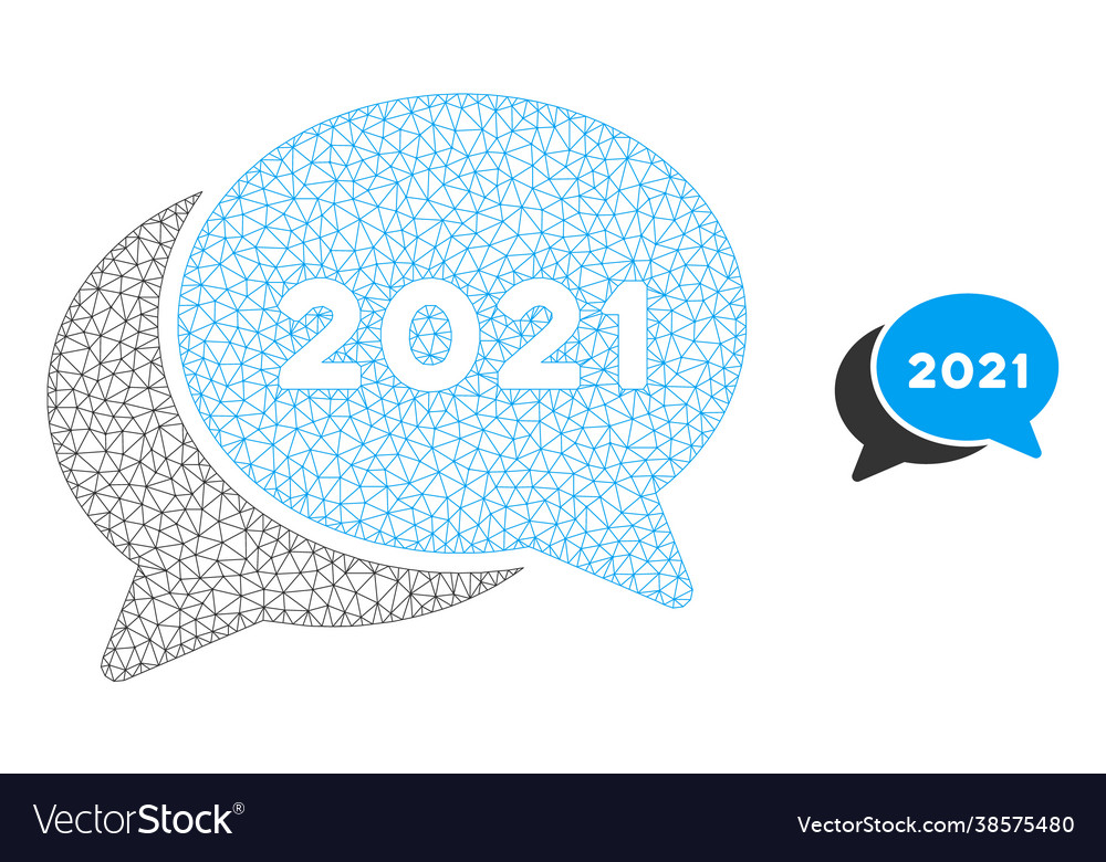 2021 chat messages mesh network model vector image 2021 chat messages mesh network model