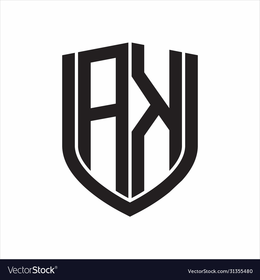 Ak logo monogram with emblem shield design