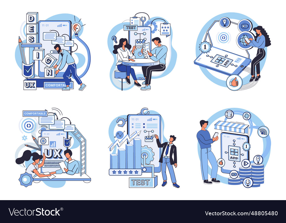 Application testing metaphor vector image Application testing metaphor