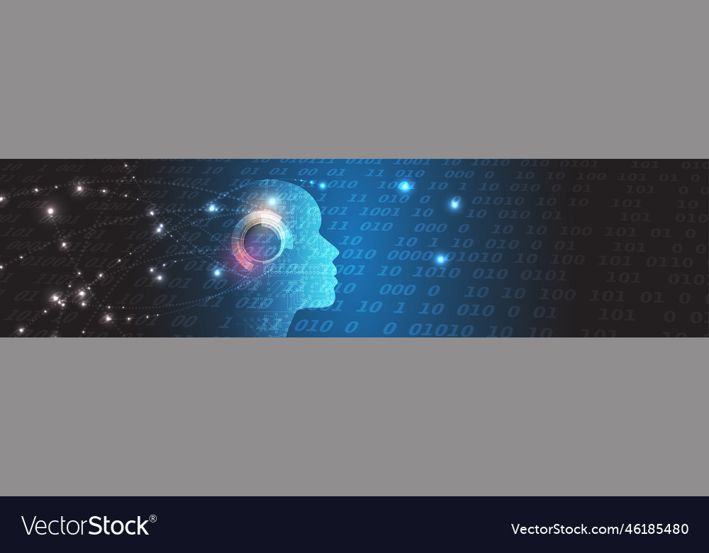 Artificial intelligence technology web background vector image Artificial intelligence technology web background