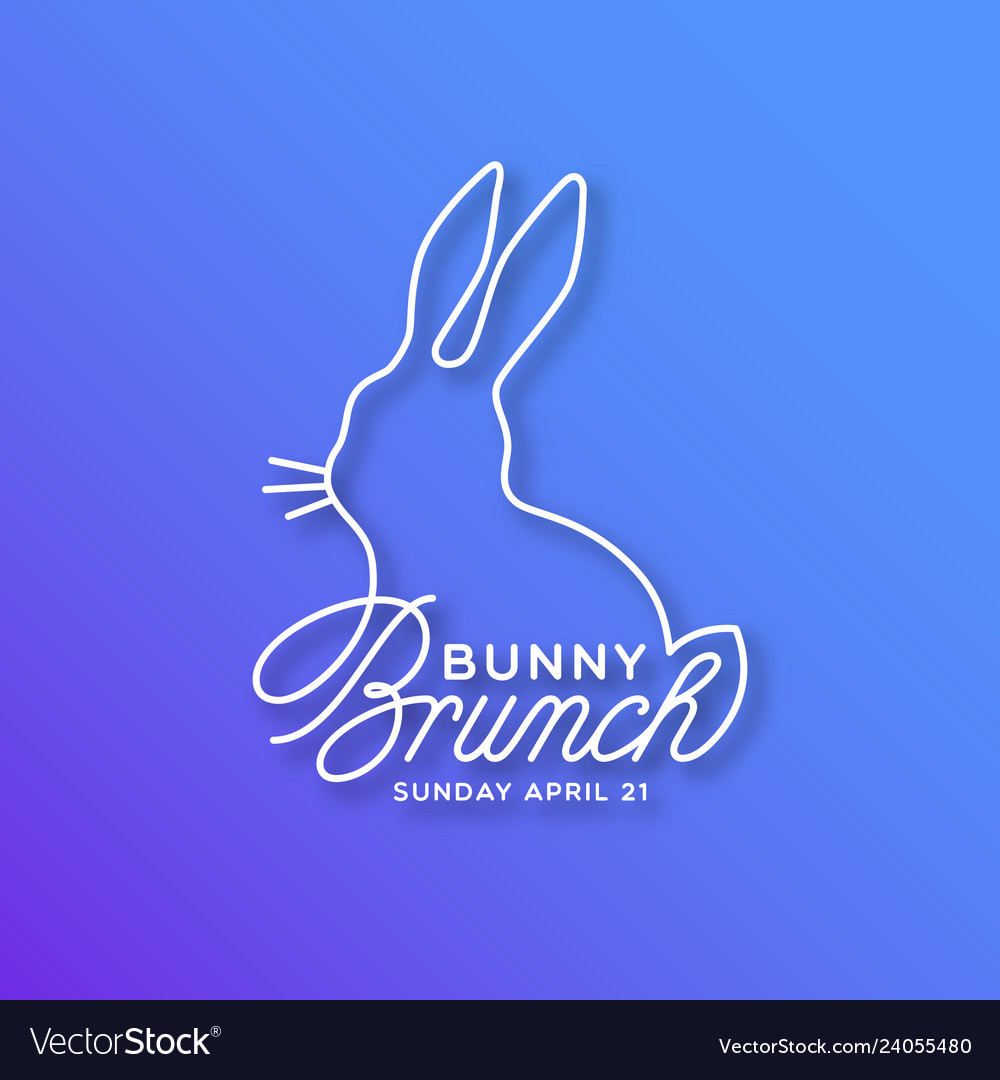 Bunny brunch linear lettering
