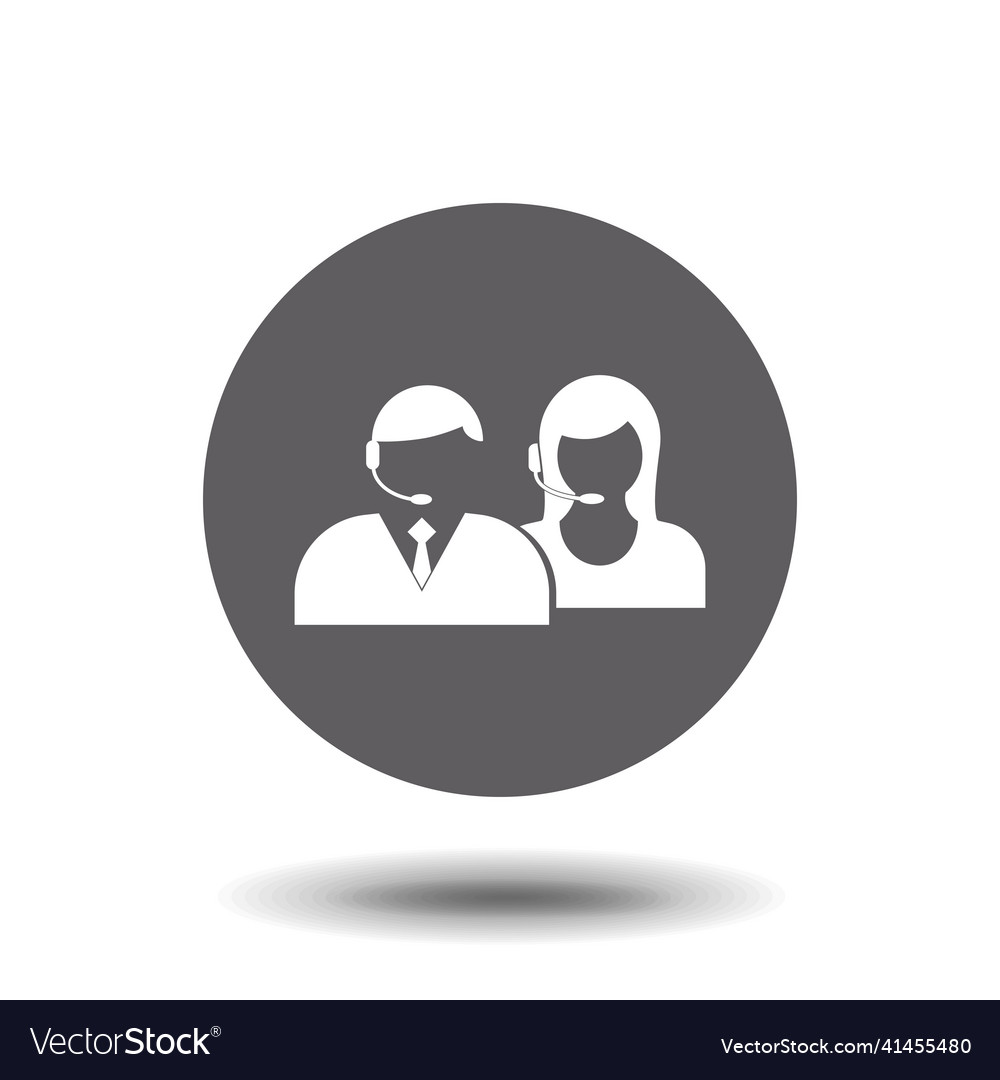 Call center worker icon assistantcallback symbol vector image Call center worker icon assistantcallback symbol