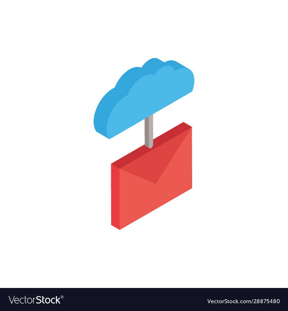 Cloud computing with envelope mail vector image Cloud computing with envelope mail